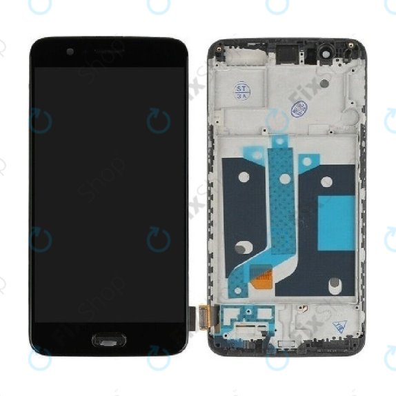 OnePlus 5 - LCD Display + Touchscreen Front Glas + Rahmen (Black) TFT