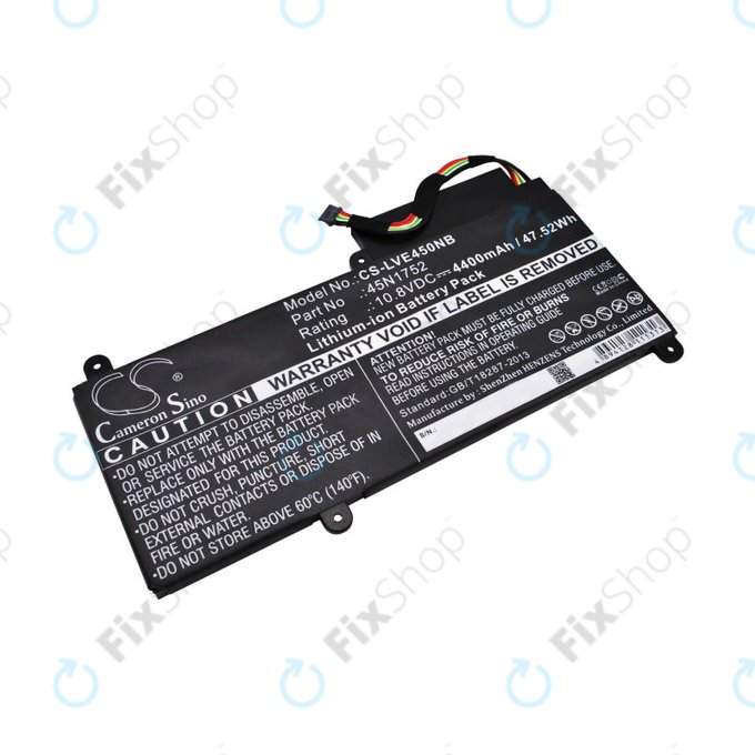 Batterie für Lenovo ThinkPad E450, E455, E460, E465, T470p, ThinkPad Edge E450 i7, 4400mAh, Li-Ion, 10.8V, 45N1752, HQ