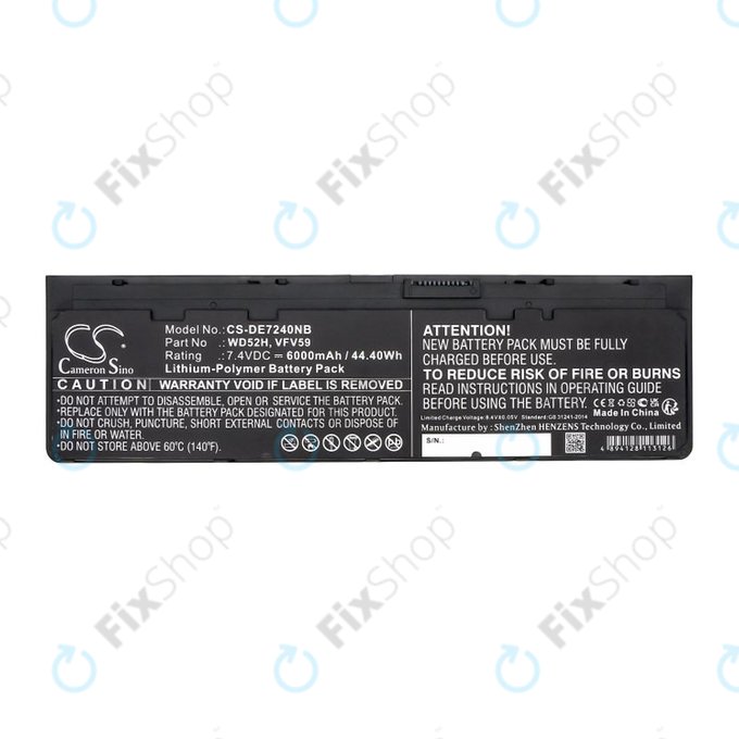 Akku batterie für Dell Latitude E7240, 7250, 12, 6000mAh, Li-Pol, 7.4V, VFV59, HQ