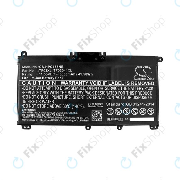 Akku batterie für HP Pavilion 14, 15, X360, 3600mAh, Li-Ion, 11.55V, TF03XL, HQ