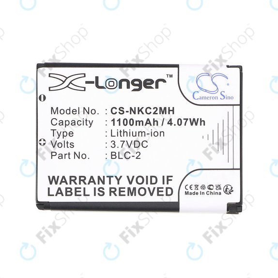Akku batterie für Nokia 3310, 3330, 1220, 1260, 3560, 5510, 6650, 6800, BLC-2, Li-ion, 3.7V, 1100mAh, HQ