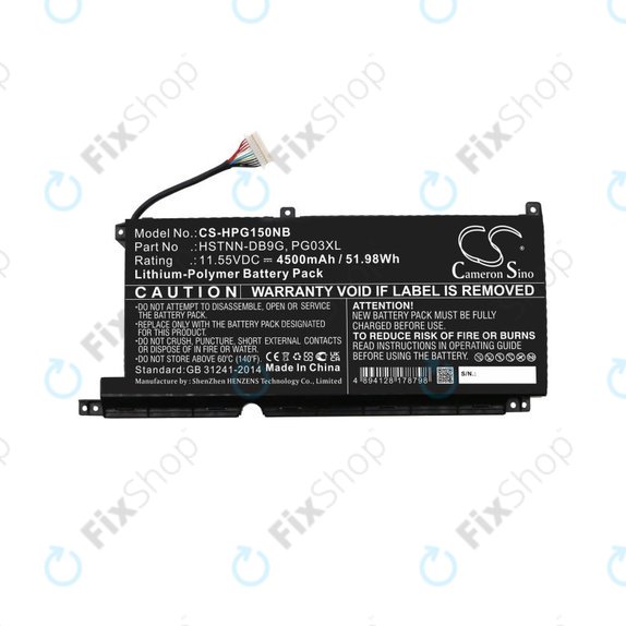 Batterie für HP Pavilion Gaming 15,16, Spectre X360 15, 4500mAh, Li-Pol, 11.55V, 3ICP6/60/72, HQ