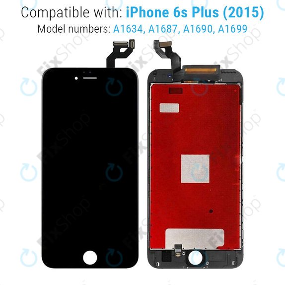 Apple iPhone 6S Plus - LCD Display + Touchscreen Front Glas + Rahmen (Black) Refurbished