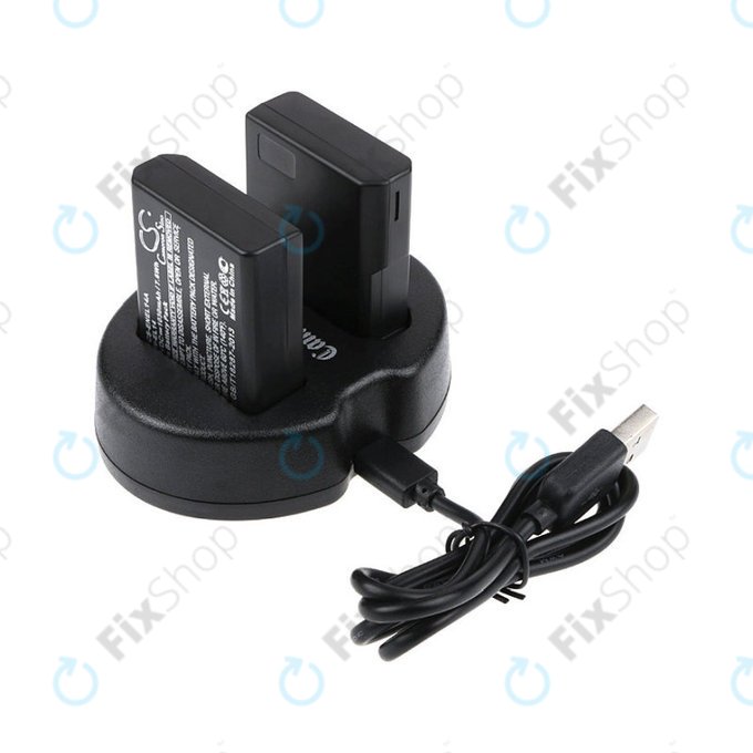 2 Akkus mit Ladegerät fürNikon Coolpix P7000, P7700, D3100, D3200, D5100, 1030mAh, Li-Ion, 7.4V, EN-EL14, HQ