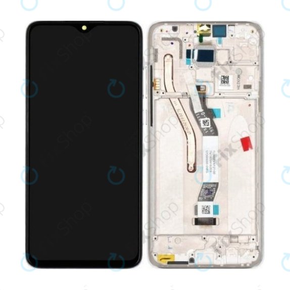 Xiaomi Redmi Note 8 Pro - LCD Display + Touchscreen Front Glas + Rahmen (Pearl White) - 56000300G700 Genuine Service Pack