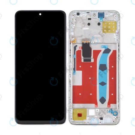 Honor X8 - LCD Display + Touchscreen Front Glas + Rahmen (Titanium Silver) TFT