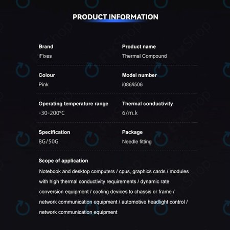 iFixes i506 Pink Performance Thermal Compound - Wärmeleitpaste für Telefon/Tablet, 50g