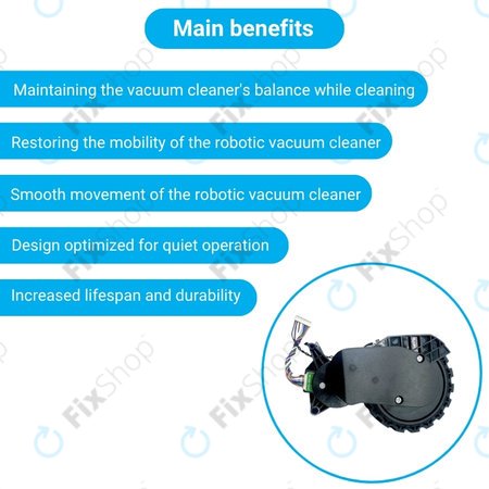 Xiaomi Robot Vacuum X20, S10, Dreame X30, X20, X10 Pro - Rad mit Motor (Links) (Schwarz)