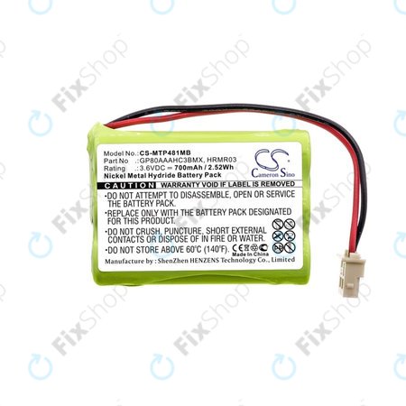 Motorola MBP481, MBP482, MBP483 - Akku Batterie GP80AAAHC3BMX, GP80AAAHC3BMXZ, HRMR03 700mAh HQ