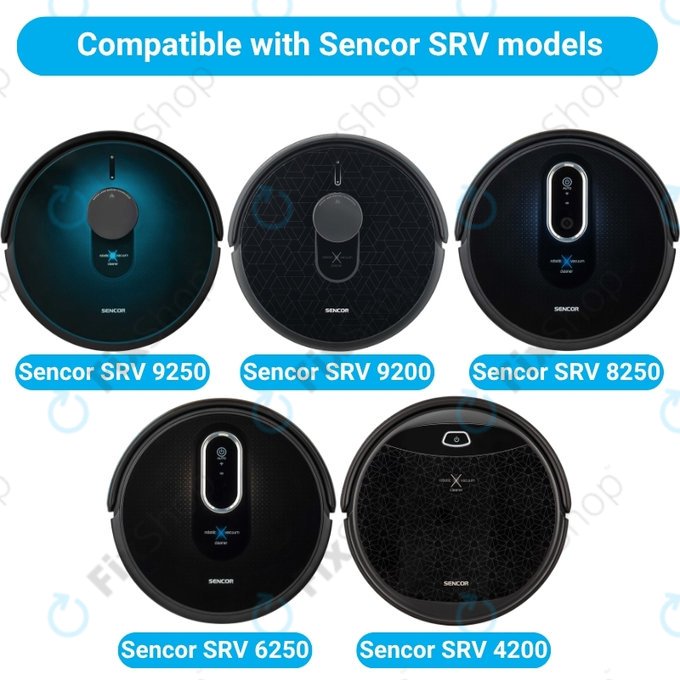 Ersatzteilset für Sencor SRV9250, 9200, 8250, 6250, 4200 (2x Hauptbürste, 4x Filter, 4x Seitenbürste)