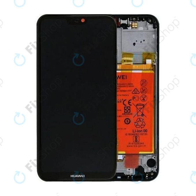 Huawei P20 Lite (2019) - LCD Display + Touchscreen front Glas + Rahmen + Akku Batterie (Charming Red) - 02352TMF