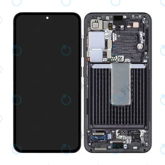 Samsung Galaxy S23 S911B - LCD Display + Touchscreen Front Glas + Rahmen (Phantom Black) - GH82-30481A, GH82-30480A Genuine Service Pack