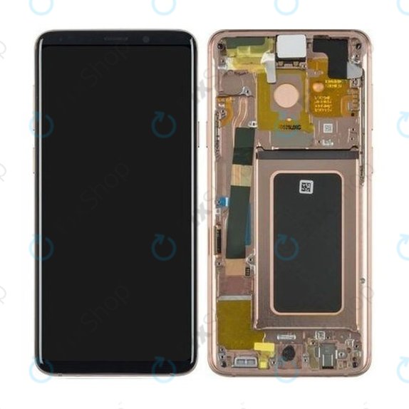 Samsung Galaxy S9 Plus G965F - LCD Display + Touchscreen Front Glas + Rahmen (Sunrise Gold) - GH97-21691E, GH97-21722E, GH97-21692E Genuine Service Pack