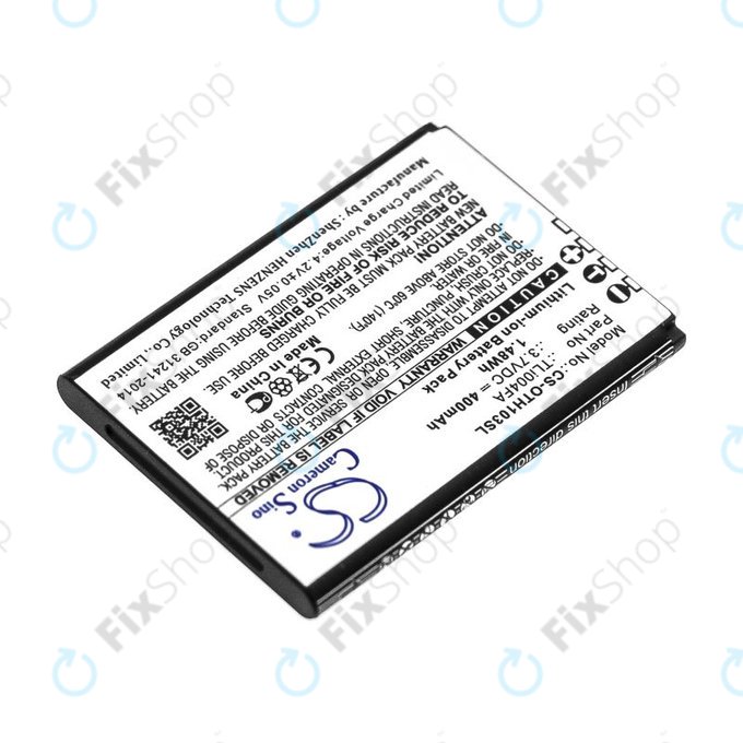 Akku batterie für Alcatel OneTouch 1013, 1035D, 1046D, 400mAh, Li-Ion, 3.7V, TLi004FA, HQ