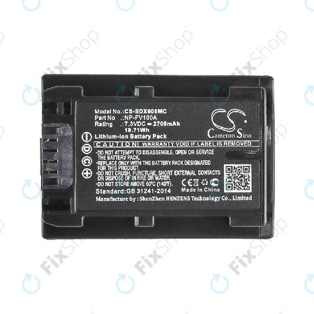Batterie für Sony FDR-AX, HDR-CX, HDR-CX HDR-PJ, NEX-VG30, 2700mAh, Li-Ion, 7.3V, NP-FV100A, HQ