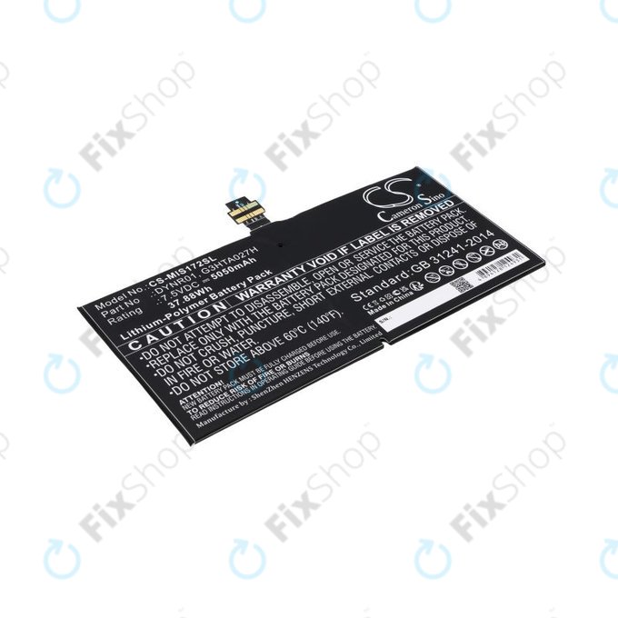 Akku batterie für Microsoft Surface Pro 4, 5050mAh, Li-Pol, 7.5V, DYNR01, HQ