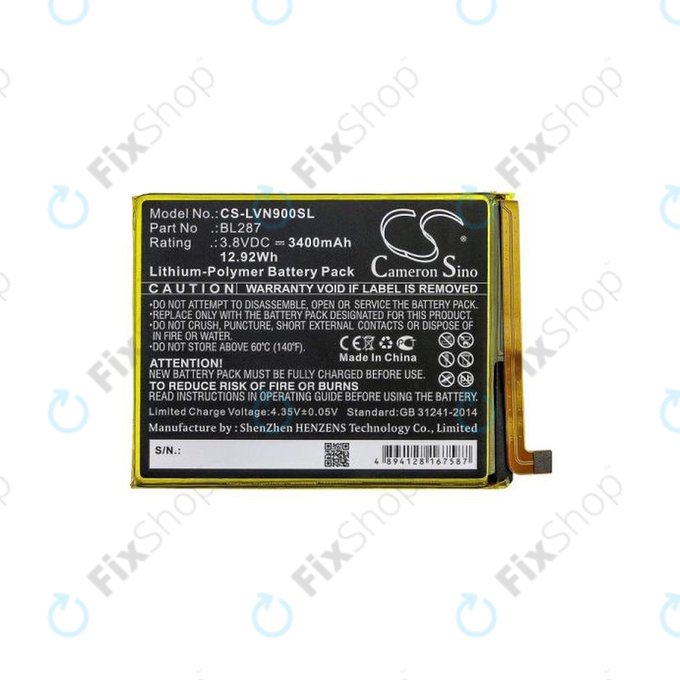 Lenovo K9 Note - Akku Batterie BL287 3400mAh HQ