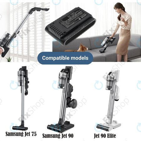 Samsung Jet 75, 75 Multi, 75 Premium, VS70, 90, VS9000 - Akku Batterie VCA-SBT90, VCA-SBT90E, DJ96-00221A Li-Ion 21.6V 2000mAh HQ