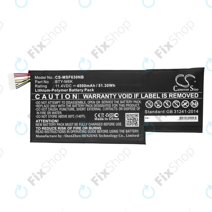 Akku batterie für MSI GF63, MSI GF75, MSI GS63, 4500mAh, Li-Pol, 11.4V, BTY-M6K, HQ