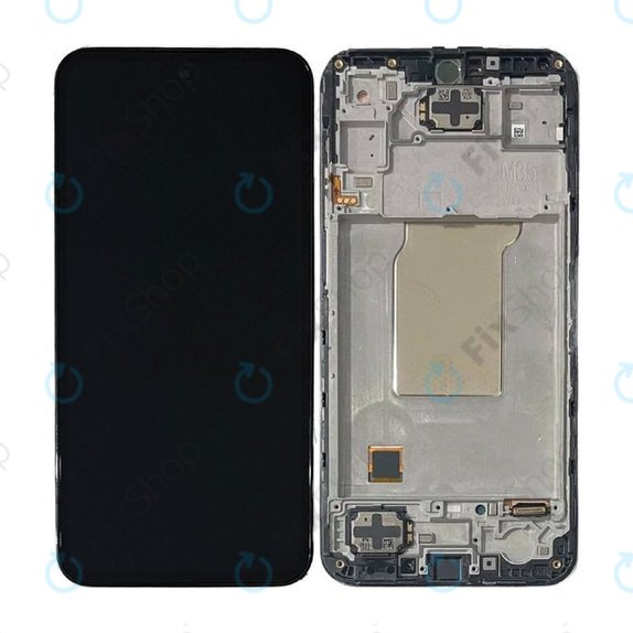Samsung Galaxy M35 M356B - LCD Display + Touchscreen Front Glas + Rahmen (Black) - GH82-35001A Genuine Service Pack