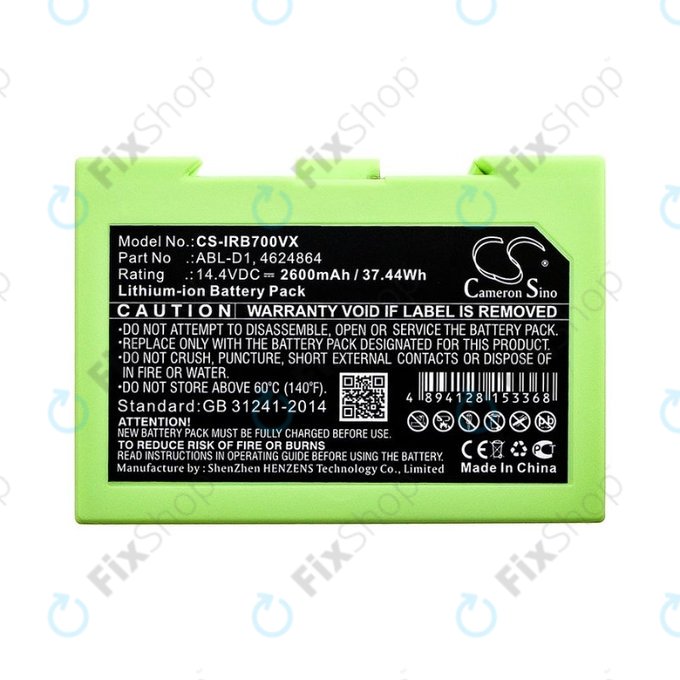 iRobot Roomba e-series, i-series - Akku Batterie ABL-D1, 4624864, ABL-D2 Li-Ion 14.4V 2600mAh HQ