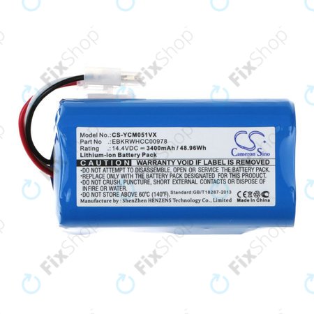 Akku batterie für iClebo ARTE YCR-M05, 3400mAh, Li-Ion, 14.4V, EBKRBKDL001039, HQ