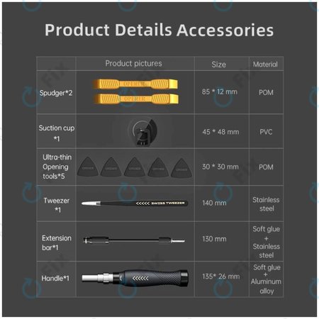 Jakemy JM-8183 - Präzisionswerkzeugsatz für die Wartung von Mobiltelefonen, Tablets und Computern