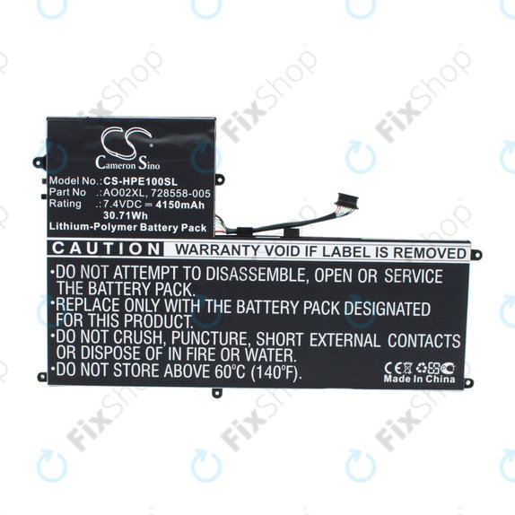 Batterie für HP Elitepad 1000, Elitepad 1000 G2, Ultrabook Ao02xl Series, 4150mAh, Li-Pol, 7.4V, AO02XL, HQ