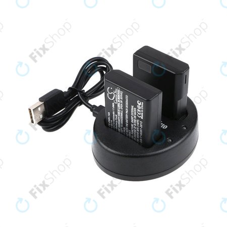 2 Akkus mit Ladegerät fürNikon Coolpix P7000, P7700, D3100, D3200, D5100, 1030mAh, Li-Ion, 7.4V, EN-EL14, HQ