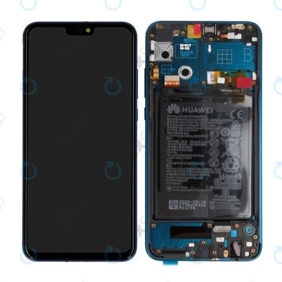 Huawei Honor 9X Lite - LCD Display + Touchscreen Front Glas + Rahmen + Akku Batterie (Emerald Green) - 02353QJT Genuine Service Pack