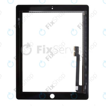 Apple iPad 3, iPad 4 - Touchscreen Front Glas (Black)