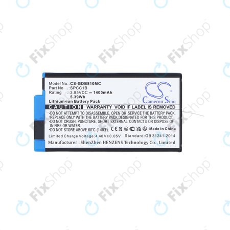 Akku batterie für GoPro Max, Max 360, Acbat-001, 1400mAh, Li-Ion, 3.85V, SPCC1B, HQ