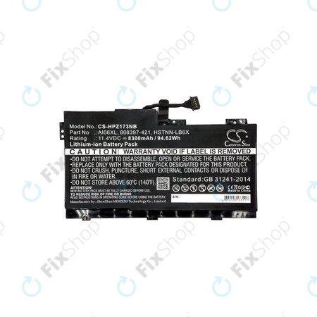 Batterie für HP Zbook 17 G3, 8300mAh, Li-Ion, 11.4V, AI06XL, HQ