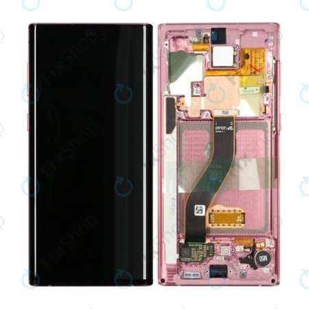 Samsung Galaxy Note 10 - LCD Display + Touchscreen Front Glas + Rahmen (Aura Pink) - GH82-20818F, GH82-20817F Genuine Service Pack