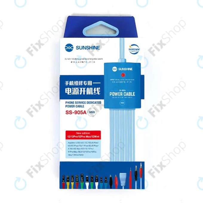 SunShine SS-905A Stromversorgungskabel-Set (iPhone 5S - 12 Pro Max, Samsung)