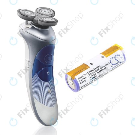 Akku batterie für Philips HS8420, 650mAh, Li-Ion, 3.7V, US14430VR, KR112RRL, HQ