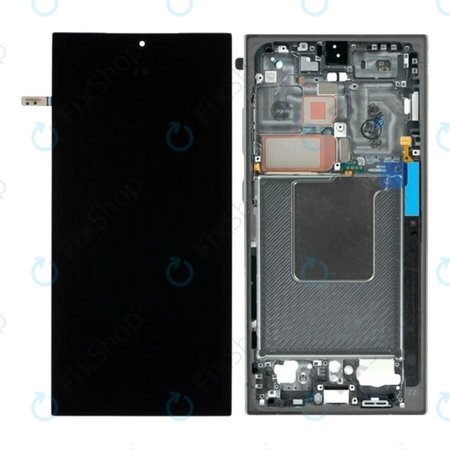 Samsung Galaxy S24 Ultra S928B - LCD Display + Touchscreen Front Glas + Rahmen (Titanium Black) OLED