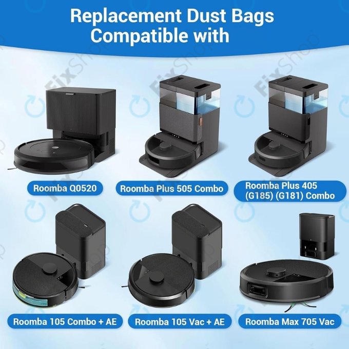 Staubbeutel, 4 Stk. für iRobot Roomba Max 705, Plus 504, 505