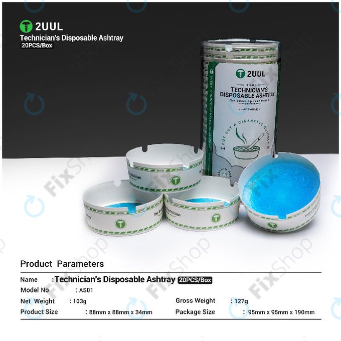 Einweg-Aschenbecher für Techniker, 2UUL AS01, 20 Stk./Box