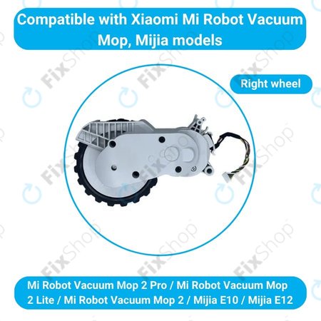 Xiaomi Mijia E10, E12, Mi Robot Vacuum Mop 2 Lite, 2 Pro - Rad mit Motor (Rechts) (Weiß)