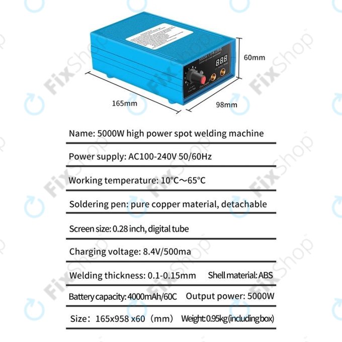 Docreate HPSW 5000W - Mini Punktschweißmaschine Bausatz (4000mAh)