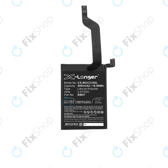 Xiaomi Redmi Note 10 Pro M2101K6G M2101K6R - Akku Batterie BM57 4900mAh HQ