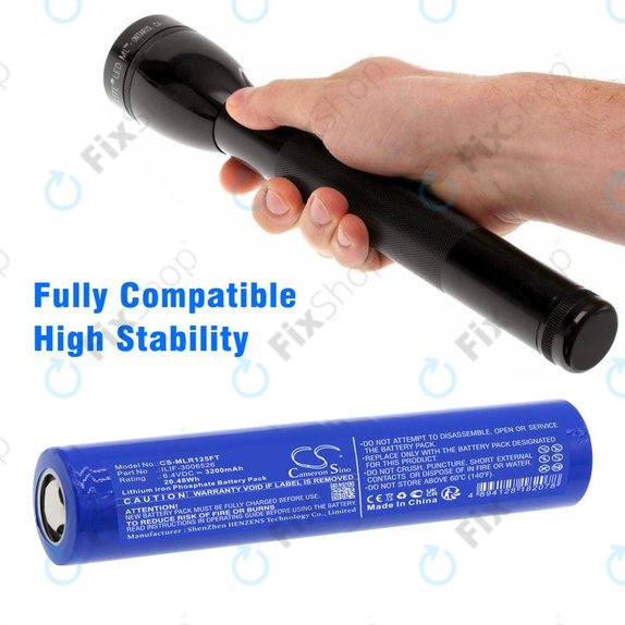 Akku batterie für Maglite ML125, ML150LR, ML150LRX, 3200mAh, LiFePO4, 6.4V, ILIF-3006526, HQ