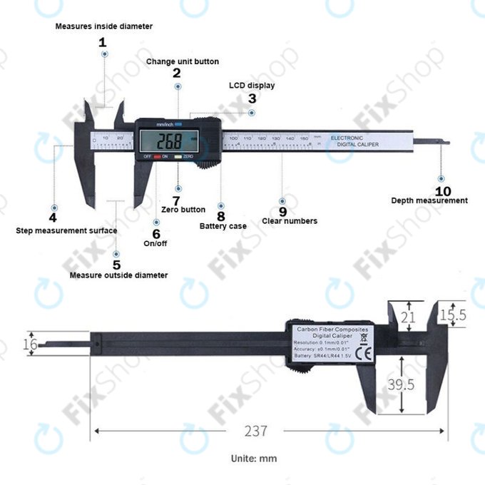 ProStormer - Schieblehre - Kunststoffschlitten (150mm)