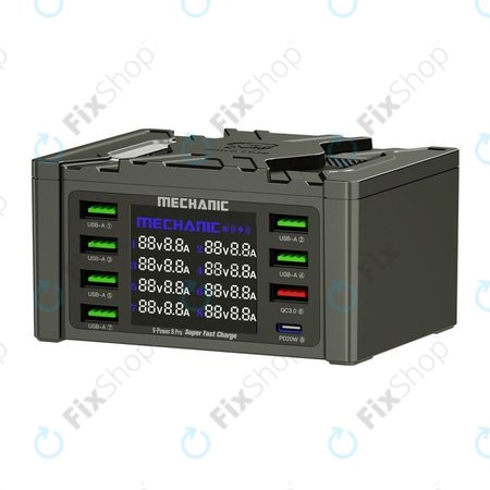 Mechanic V-Power 8 Pro - USB-Service-Ladestation mit USB-C, USB 3.0
