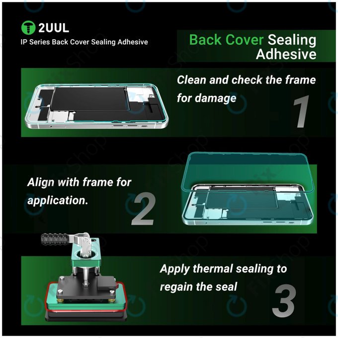 Hintere Glasscheibe Dichtungs-Klebestreifen für iPhone 15 Pro, 2UUL BA15P, (5Stk.)