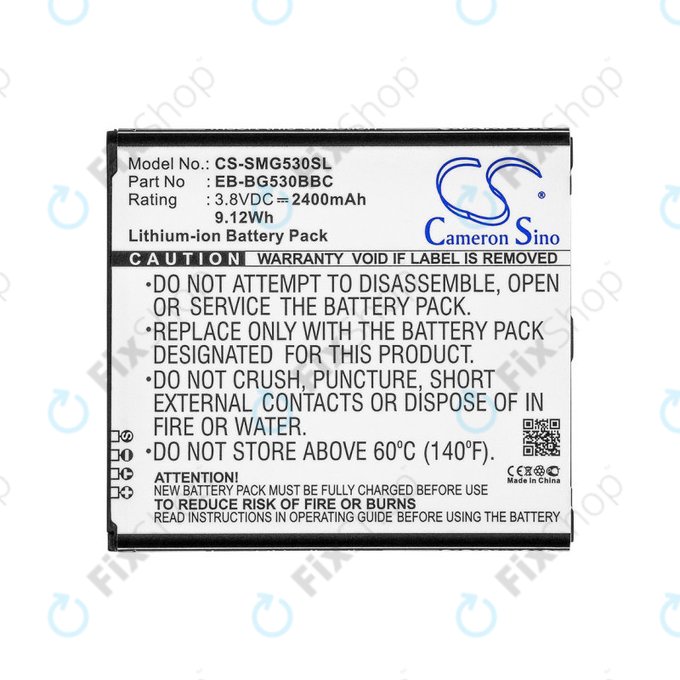 Batterie für Samsung Galaxy J3, 2400mAh, Li-Ion, 3.8V, EB-BG530BBC, HQ