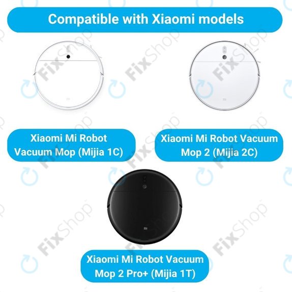 Ersatzteilset für Xiaomi Mi Robot Vacuum Mop (Mijia 1C), 2 (Mijia 2C) 2 Pro+ (Mijia 1T) (1x Hauptbürste, 2x Filter, 2x Seitenbürste)