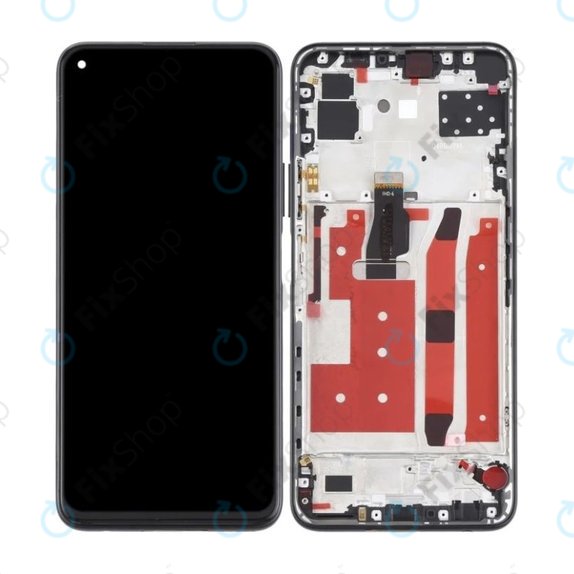 Huawei P40 Lite 5G - LCD Display + Touchscreen Front Glas + Rahmen (Midnight Black) TFT