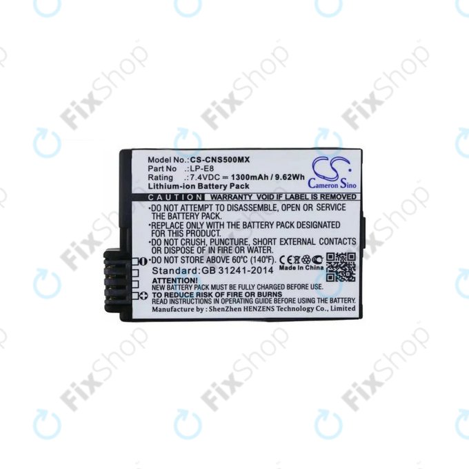 Canon EOS 550D, 600D, 650D, 700D, Kiss X4, X5, X6i, Rebel T2i, T3i, T4i, T5i - Akku Batterie LP-E8 Li-Ion 1300mAh HQ